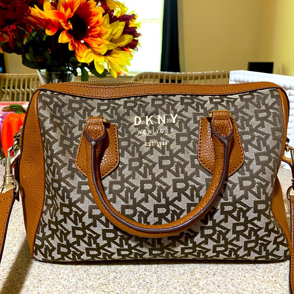 DKNY leather logo purse